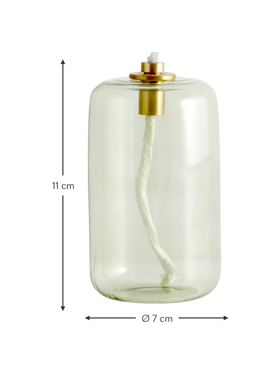 Lámpara de aceite pequeña de vidrio Nias, Vidrio, Verde, Ø 7 x Al 11 cm