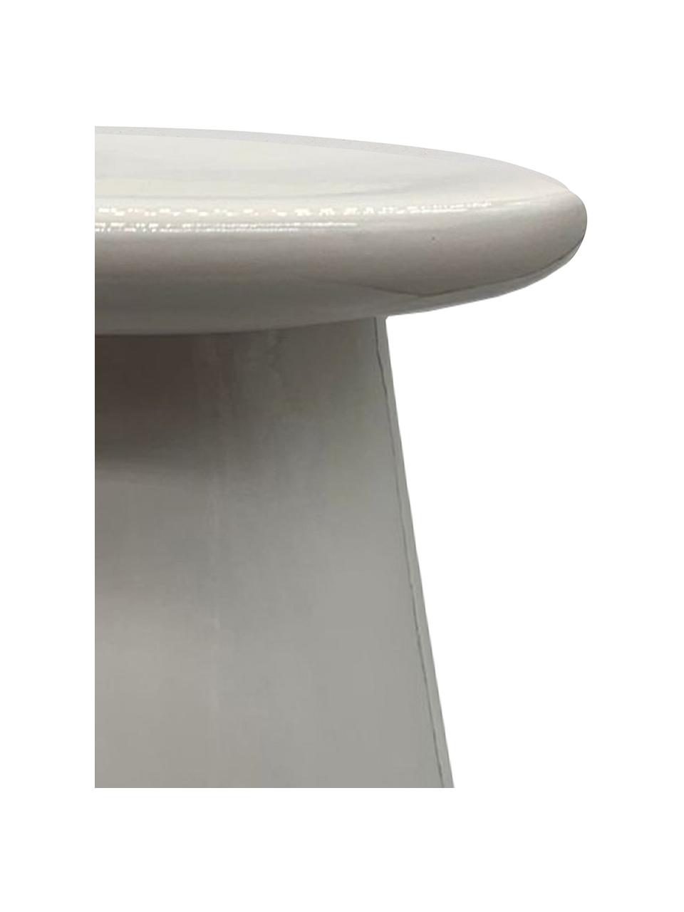 Table d'appoint en céramique taupe, faite main Button, Céramique, Taupe, Ø 35 x haut. 45 cm