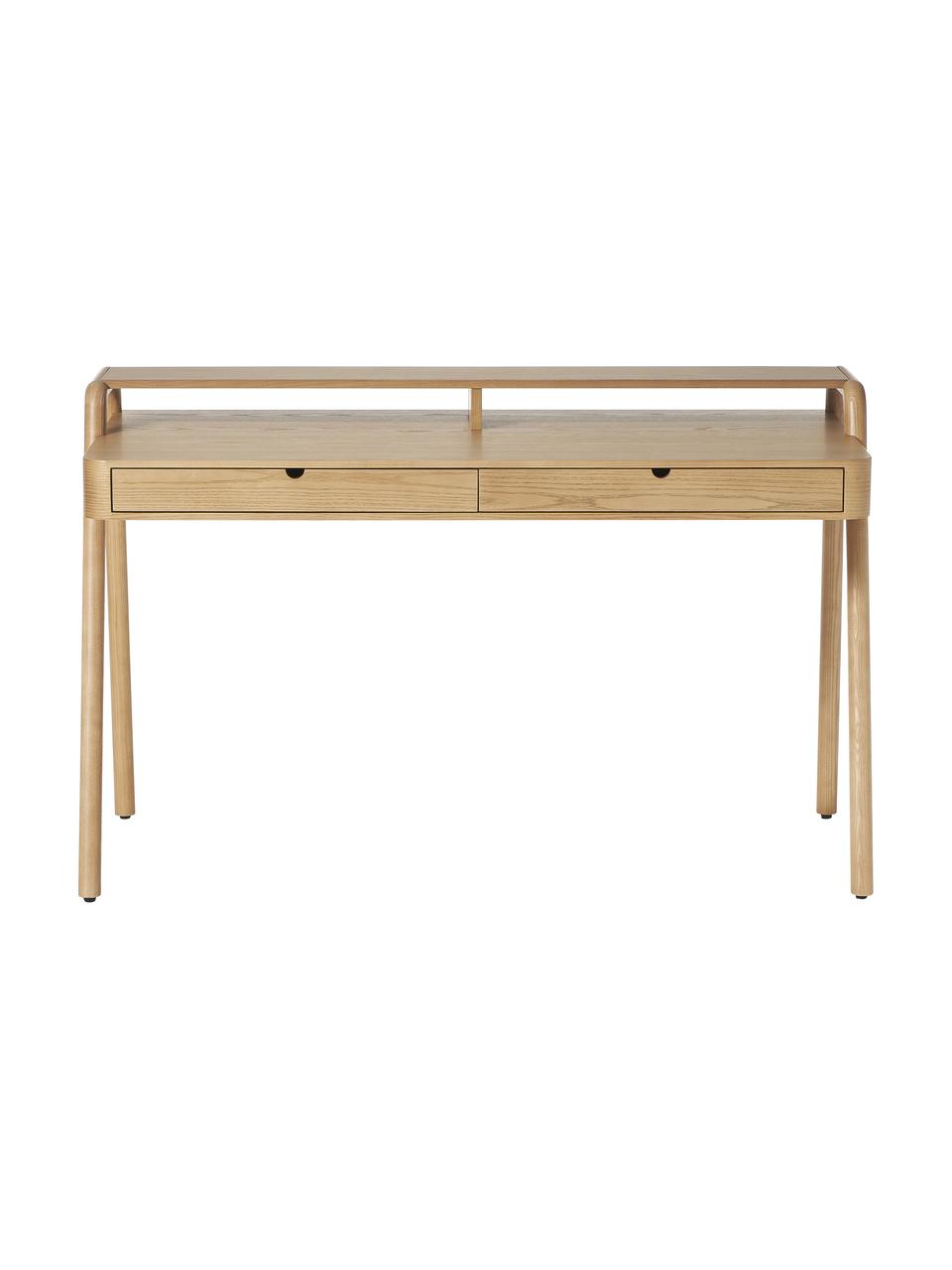 Bureau en bois de frêne Evrak, Bois de frêne clair, larg. 139 x long. 87 cm