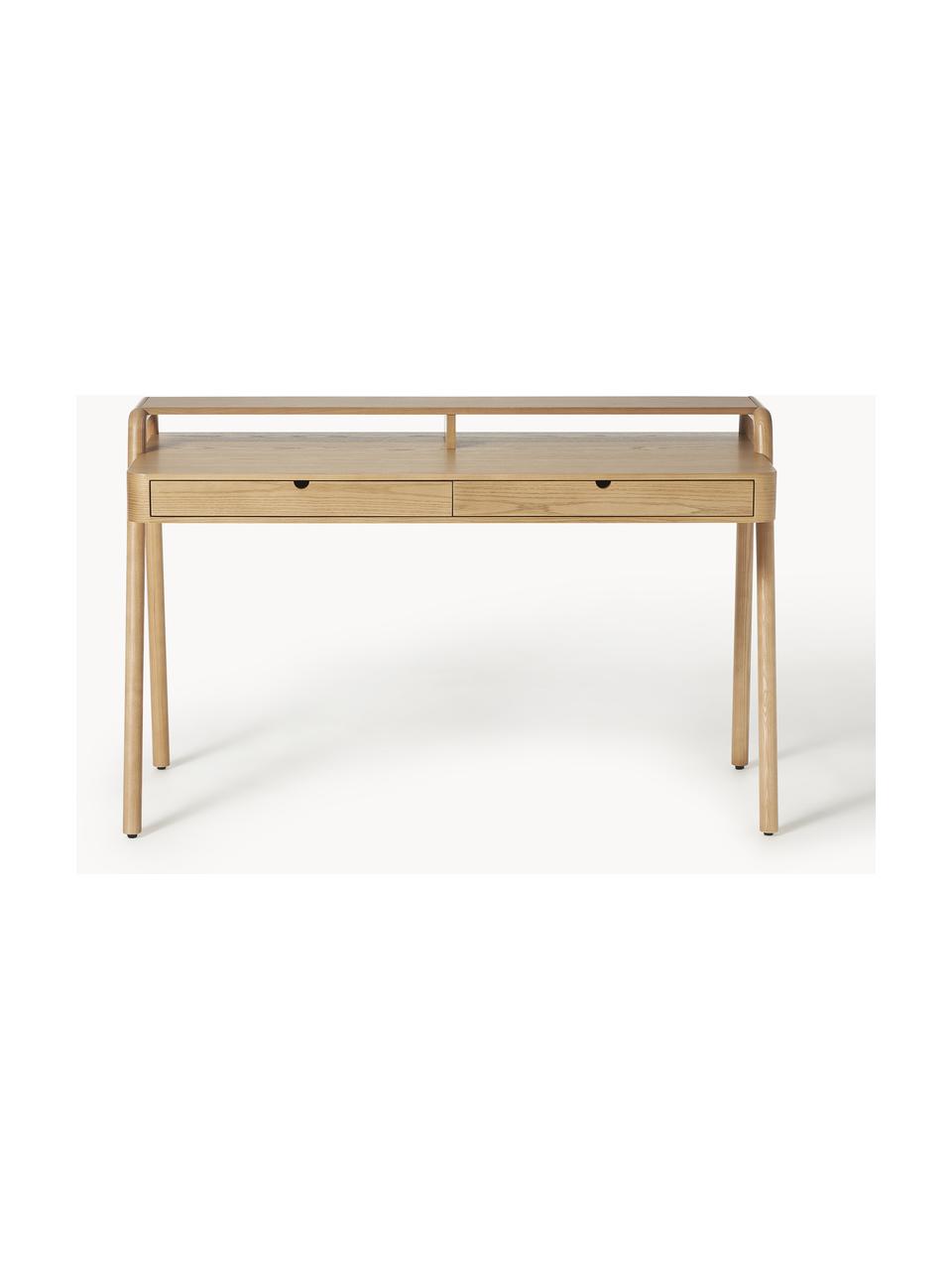 Psací stůl Evrak, Světlé jasanové dřevo, Š 139 cm, H 65 cm