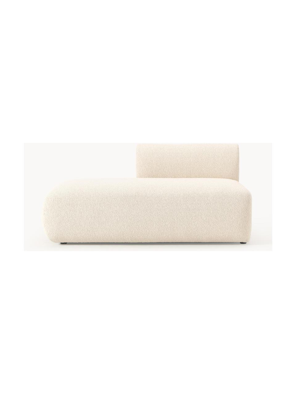 Diván modular en tejido bouclé Sofia, Tapizado: tejido bouclé (100% polié, Estructura: madera de pícea, tablero , Patas: plástico Este producto es, Bouclé beige claro, An 159 x F 103 cm, respaldo izquierdo