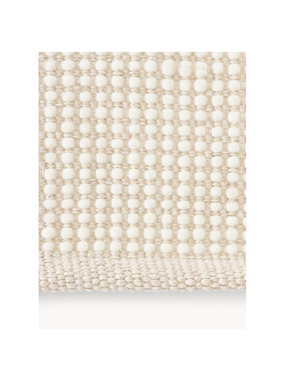 Handgewebter Wollteppich Amaro, Flor: 100 % Wolle, Cremeweiß, Beige, B 200 x L 300 cm (Größe L)