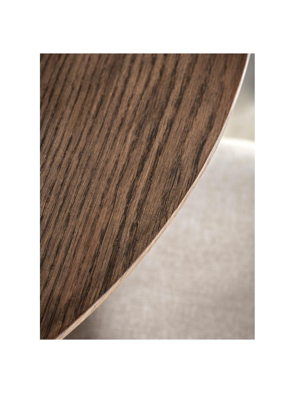 Table ronde en bois Hatfield, Ø 110 cm, Bois de chêne foncé laqué, Ø 110 cm