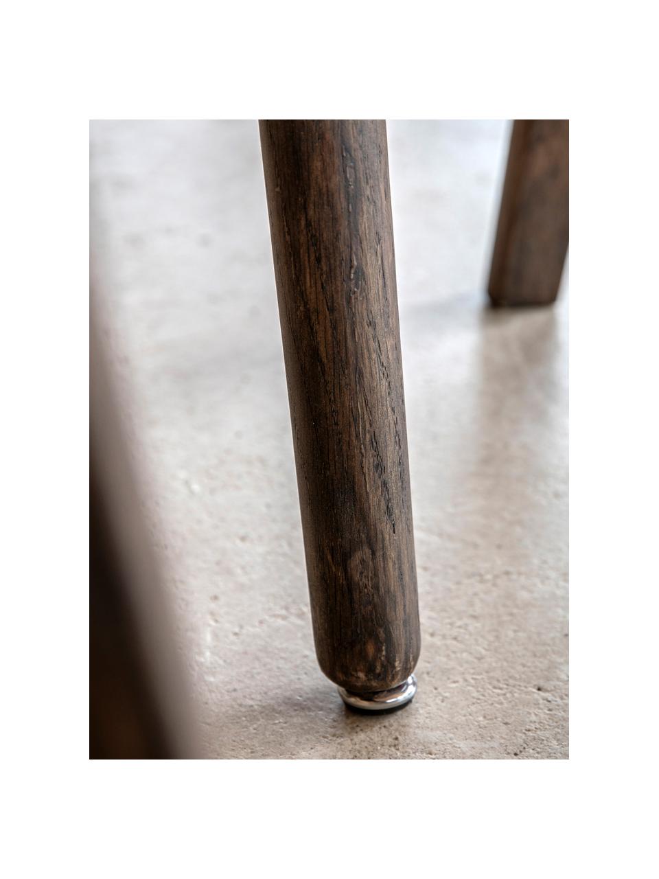 Table ronde en bois Hatfield, Ø 110 cm, Bois de chêne foncé laqué, Ø 110 cm