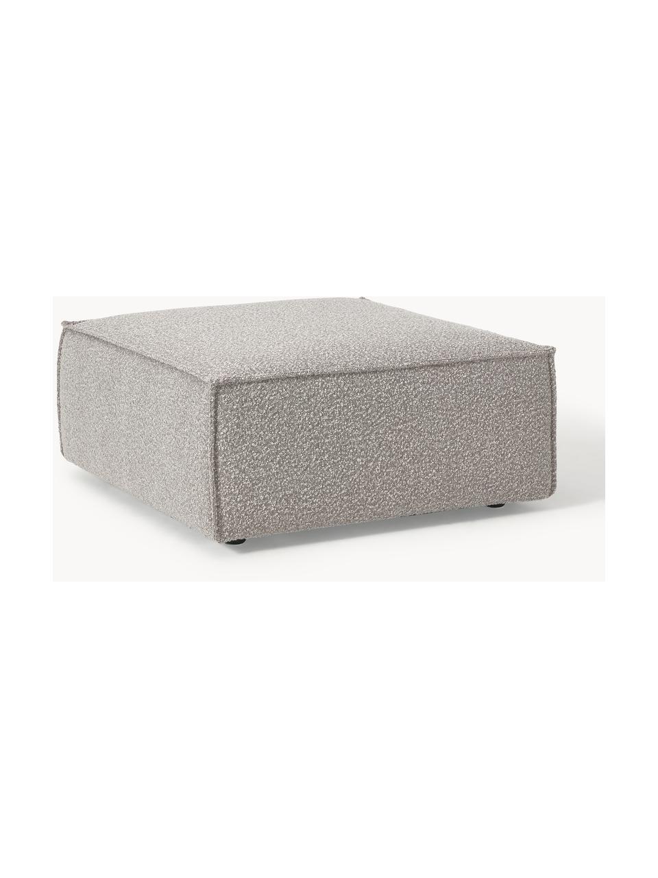 Reposapiés puf en tejido bouclé Lennon, Tapizado: tejido bouclé (100% polié, Estructura: madera contrachapada de p, Patas: plástico Este producto es, Bouclé gris claro, An 88 x F 88 cm