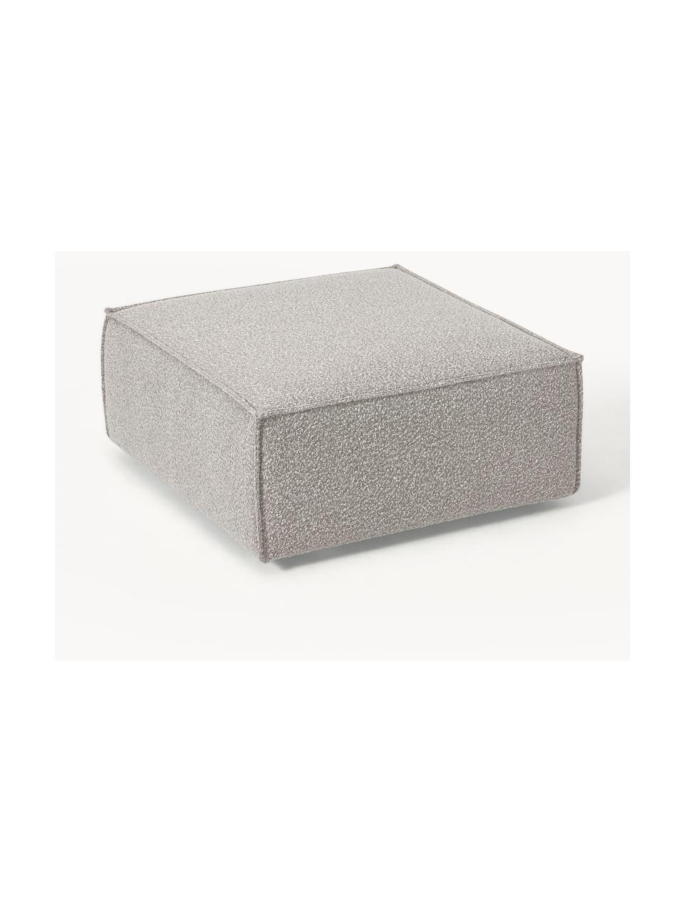 Reposapiés puf en tejido bouclé Lennon, Tapizado: tejido bouclé (100% polié, Estructura: madera contrachapada de p, Patas: plástico Este producto es, Bouclé gris claro, An 88 x F 88 cm