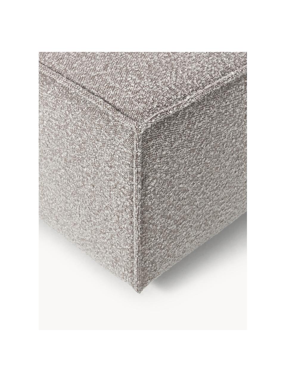 Reposapiés puf en tejido bouclé Lennon, Tapizado: tejido bouclé (100% polié, Estructura: madera contrachapada de p, Patas: plástico Este producto es, Bouclé gris claro, An 88 x F 88 cm