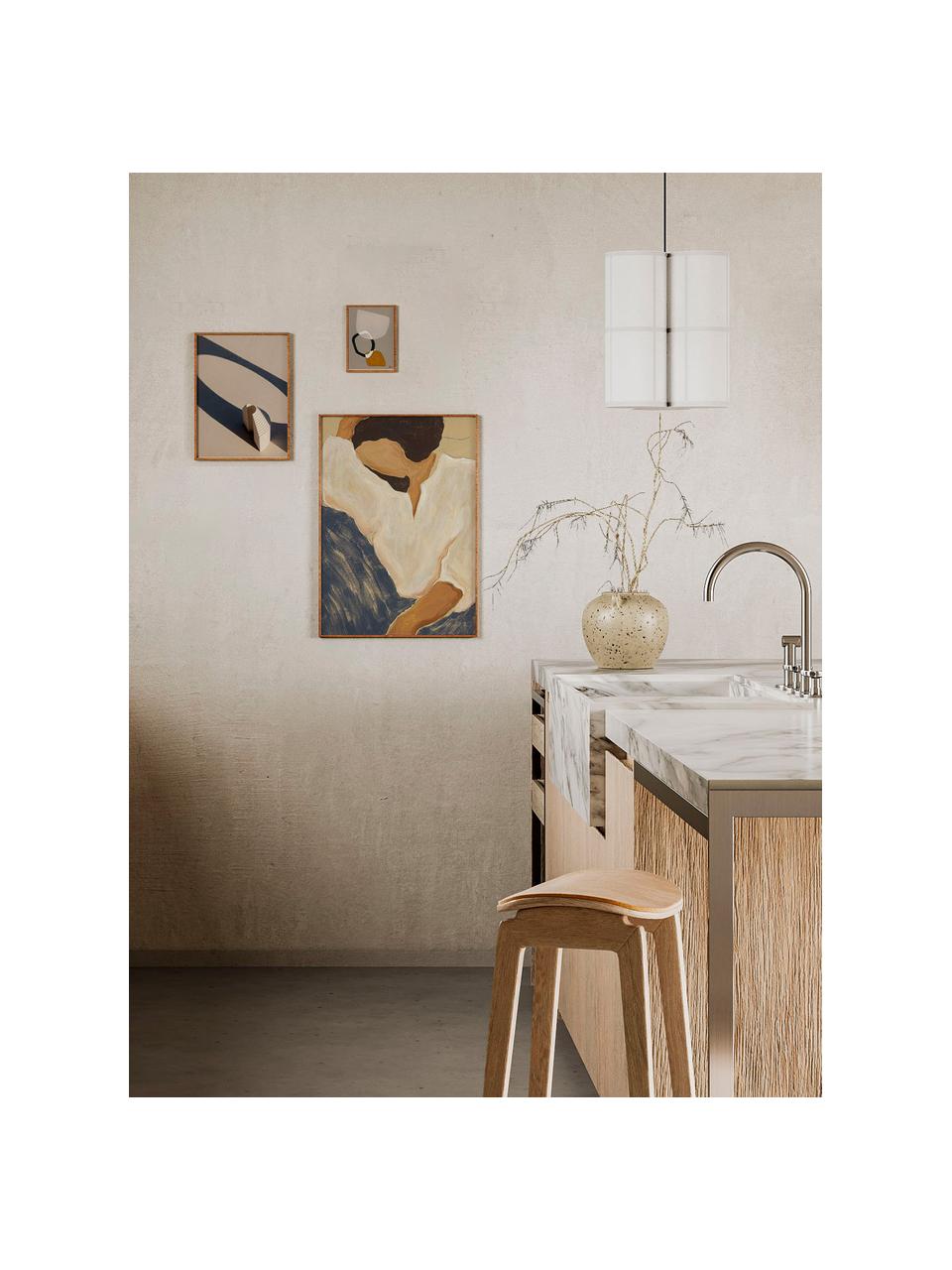 Set 3 poster con cornice Artwall no. 01, Cornice: legno di pino, Tonalità beige, multicolore, Set in varie misure
