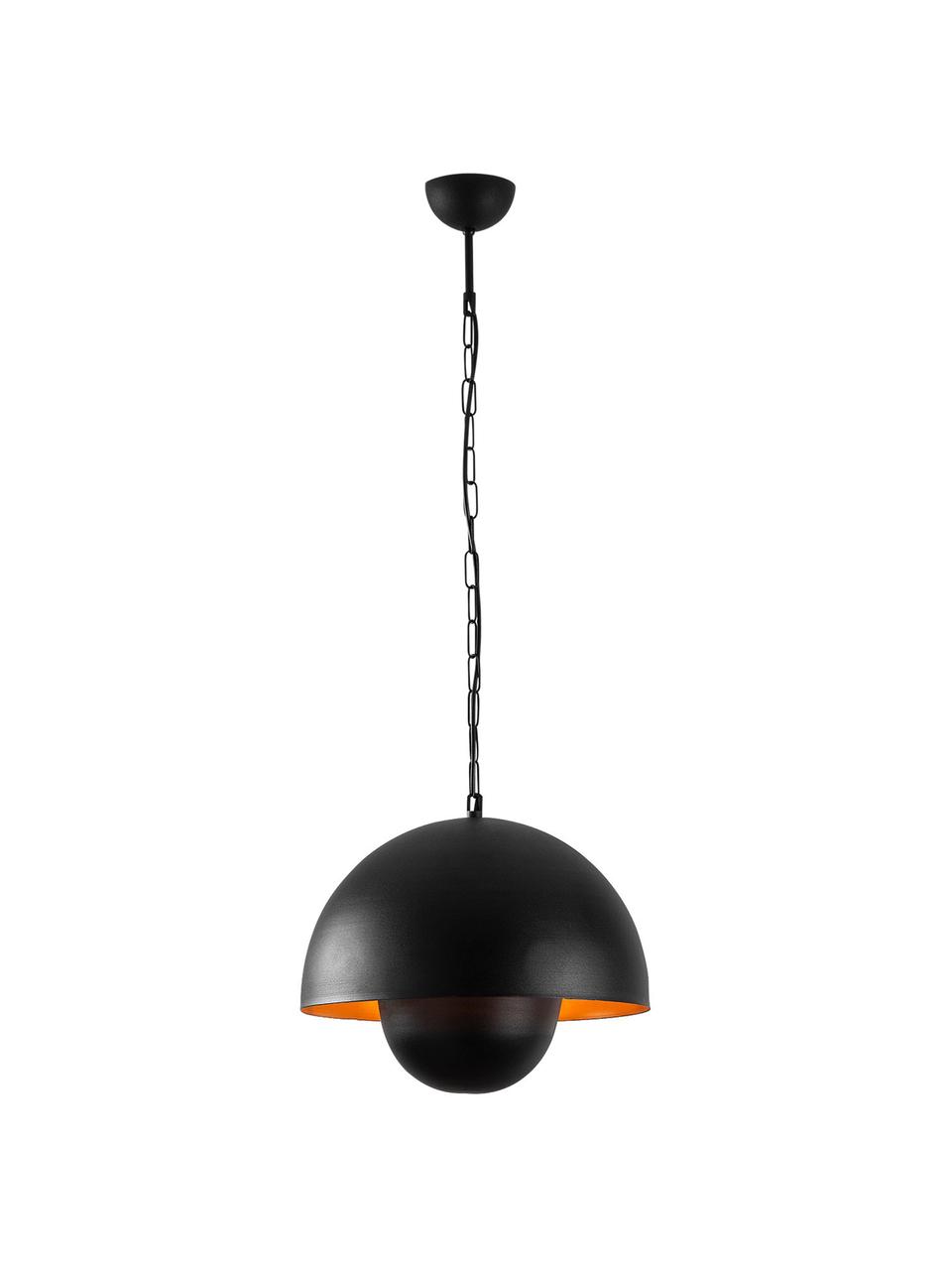 Hanglamp Yanigara in industrieel design, Lampenkap: gecoat metaal, Baldakijn: gecoat metaal, Zwart, Ø 30 x H 86 cm