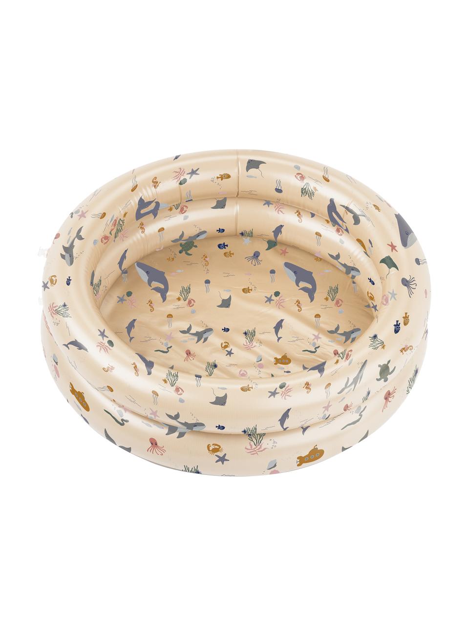 Piscina infantil Leonore, Plástico (PVC), Beige con estampado multicolor, Ø 80 x Al 20 cm