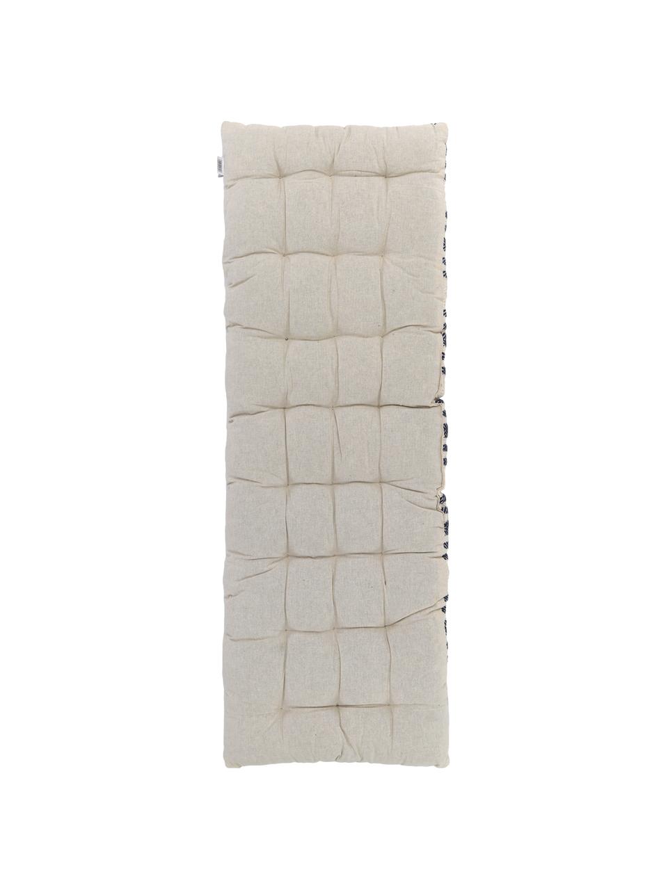 Matelas pour banc Puket, Bleu foncé, blanc