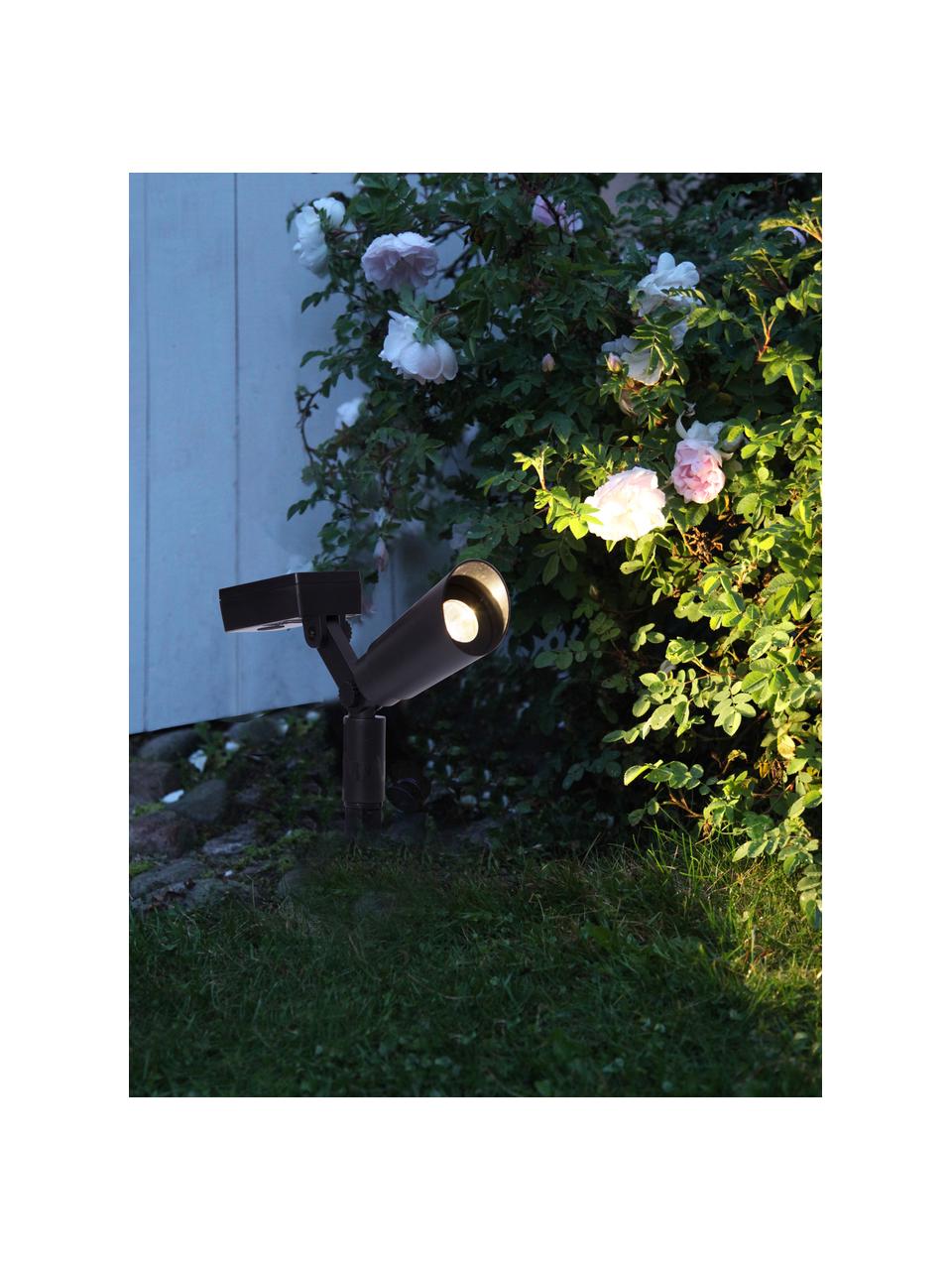 Solar vloerlamp Powerspot, 2 stuks, Kunststof, Zwart, B 20 x H 15 cm