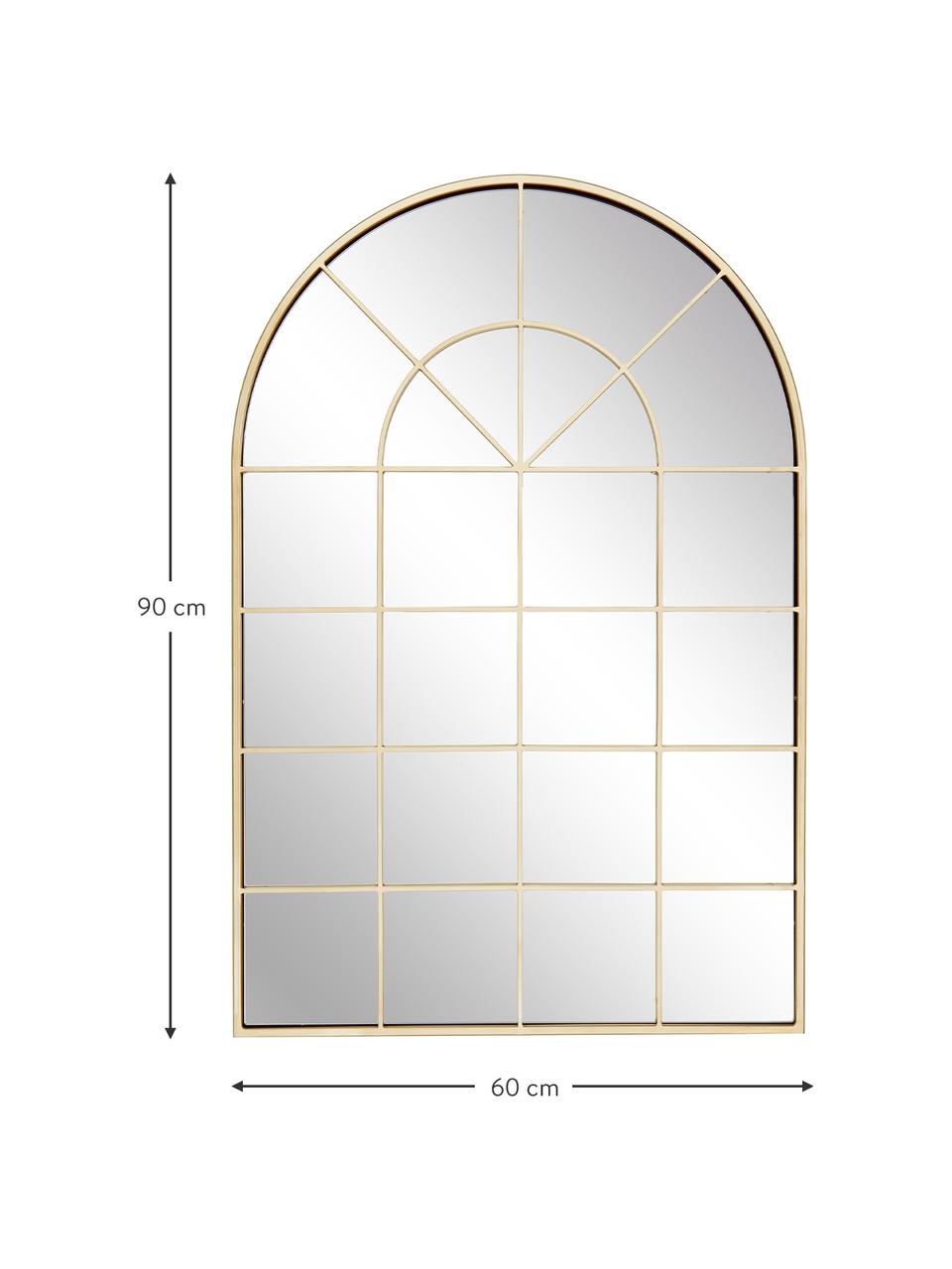 Lustro ścienne z metalową ramą Clarita, Odcienie złotego, S 60 x W 90 cm