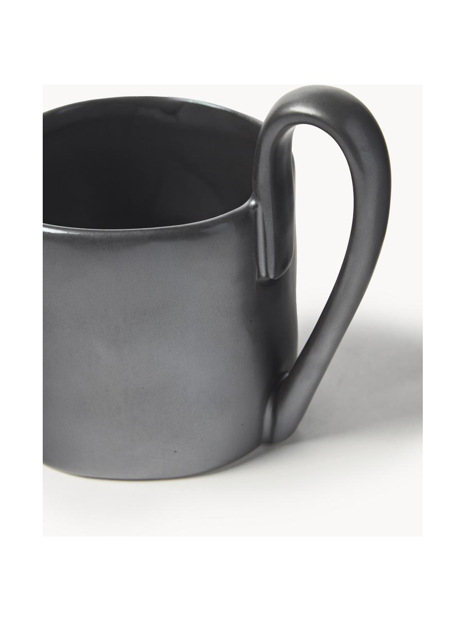 Tasse Flow aus Steinzeug, Steinzeug, Schwarz, B 12 x H 11 cm, 360 ml