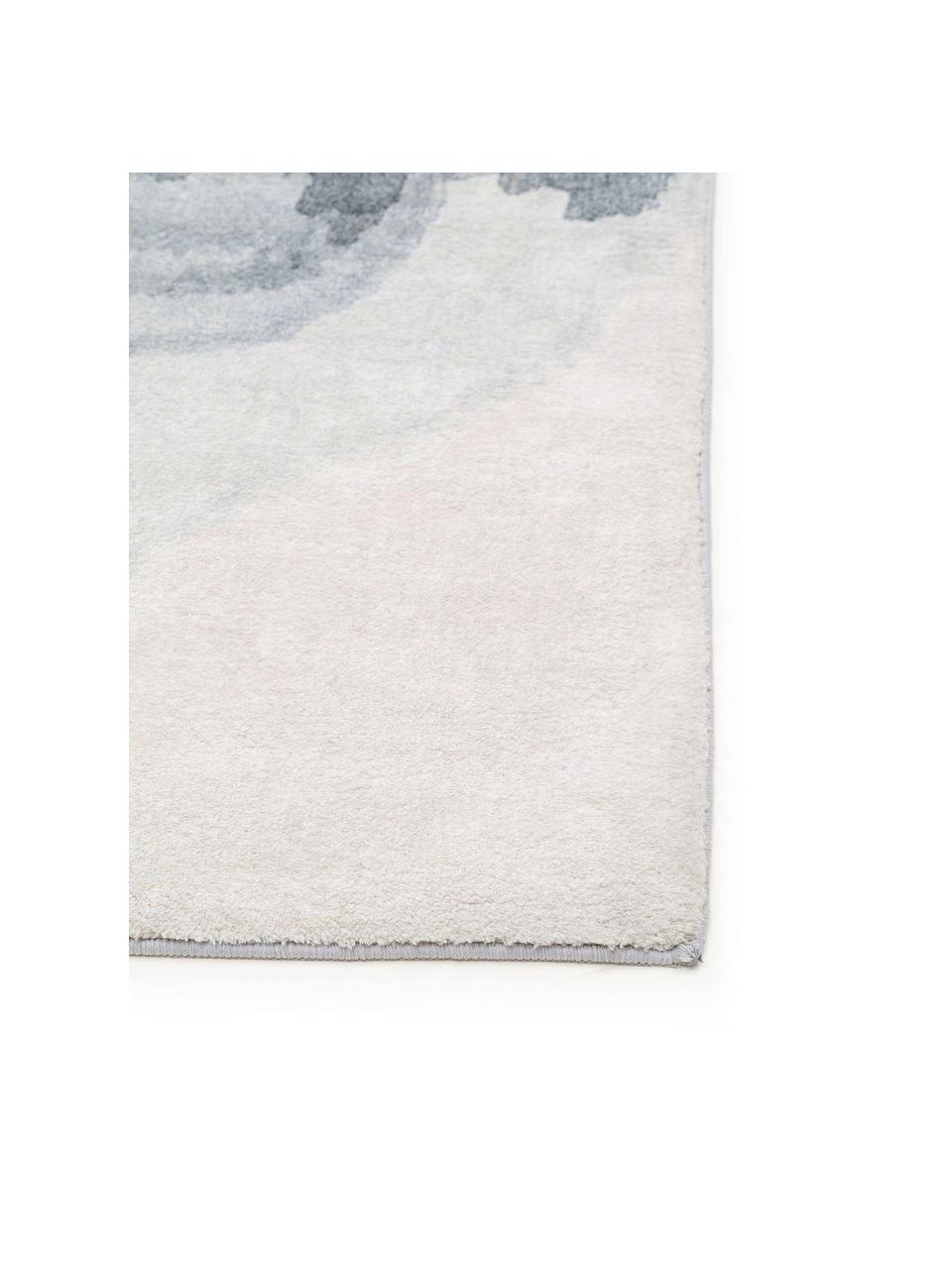 Kurzflor-Teppich Mara, 100 % Polyester, Grautöne, Weiss, B 80 x L 150 cm (Grösse XS)