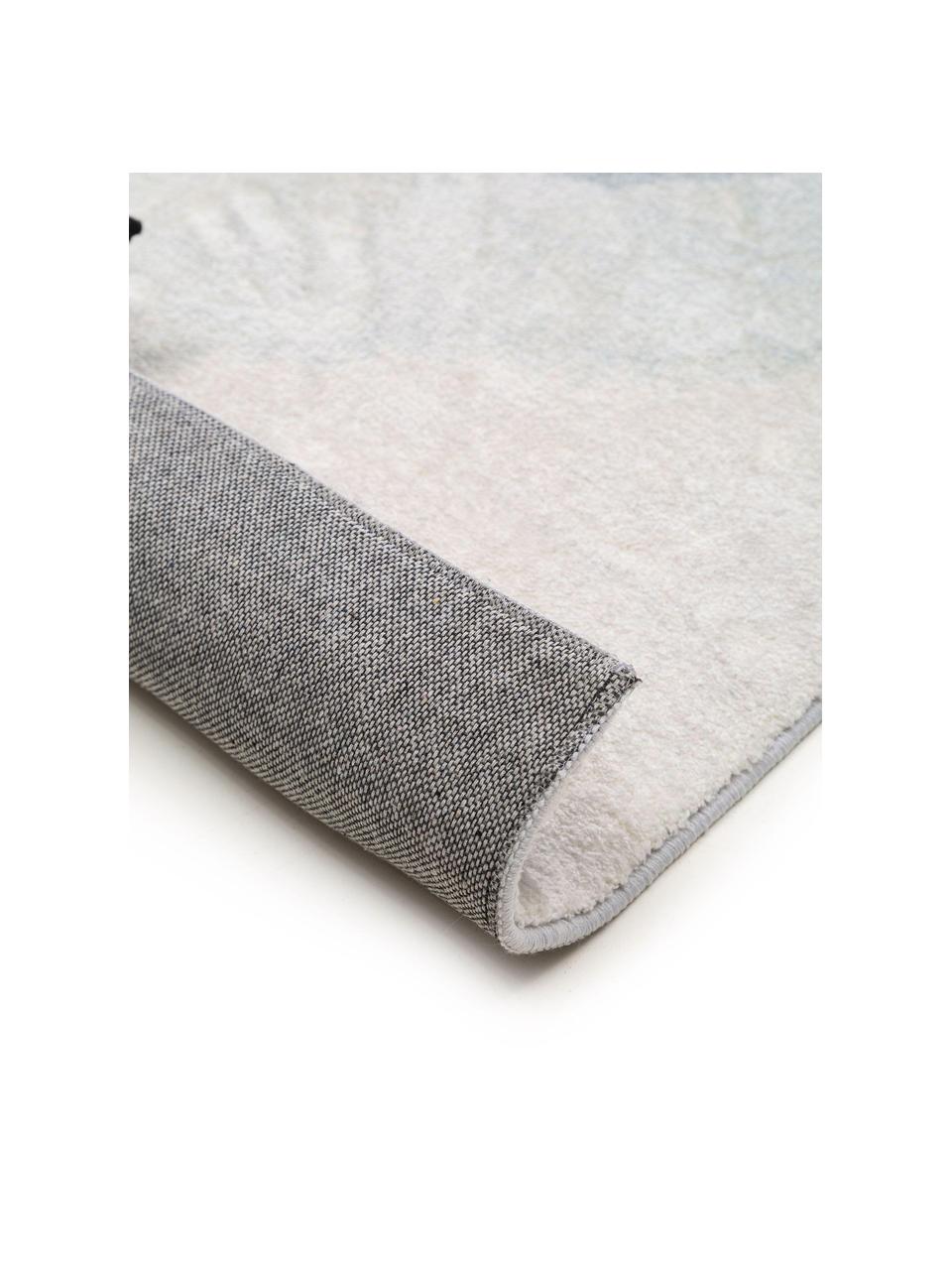 Koberec s nízkým vlasem Mara, 100% polyester, Odstíny šedé, bílá, Š 80 cm, D 150 cm (velikost XS)