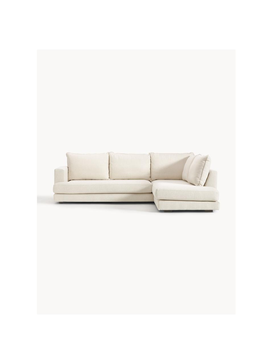 Ecksofa Tribeca, Bezug: 100 % Polyester Der hochw, Gestell: Massives Kiefernholz, Webstoff Cremeweiss, B 274 x T 192 cm, Eckteil rechts