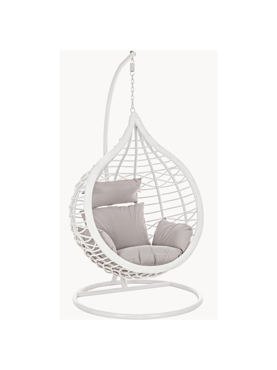 Fauteuil suspendu avec coussin Torres, Blanc, gris, larg. 100 x prof. 70 cm