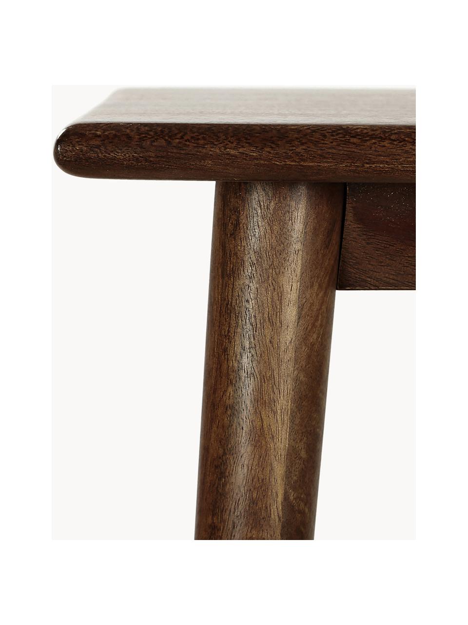 Sidetable Oscar van massief mangohout, Gelakt massief mangohout, Mangohoutkleurig, B 110 x D 40 cm