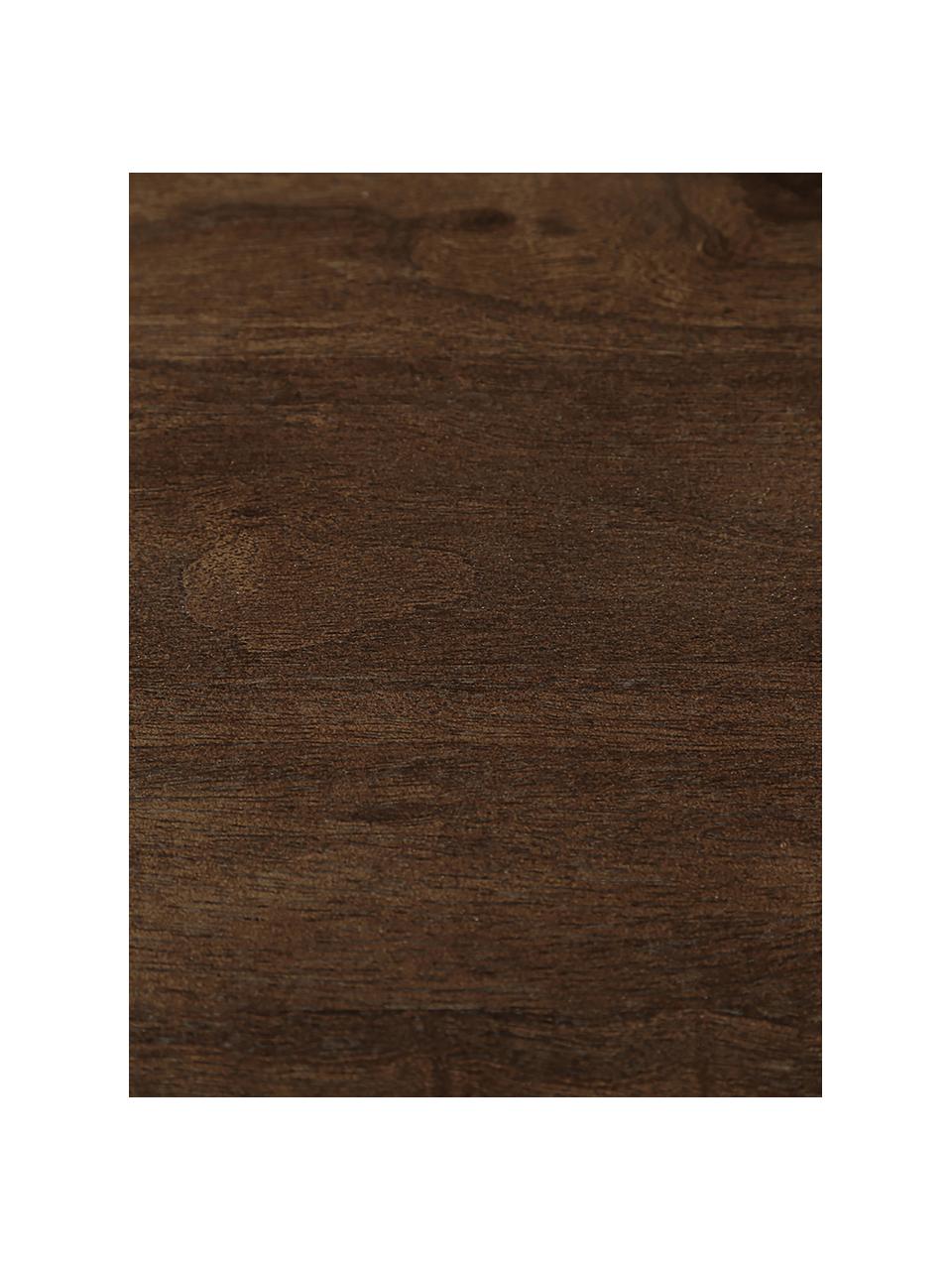 Consola de recibidor de madera de maciza Oscar, Madera de mango maciza pintada, Marrón oscuro, An 110 x Al 75 cm