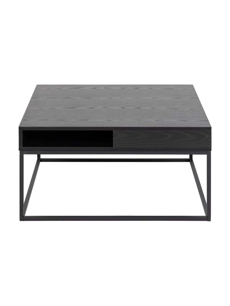 Tavolino da salotto in legno nero Willford, Struttura: metallo verniciato a polv, Nero, Larg. 80 x Alt. 40 cm