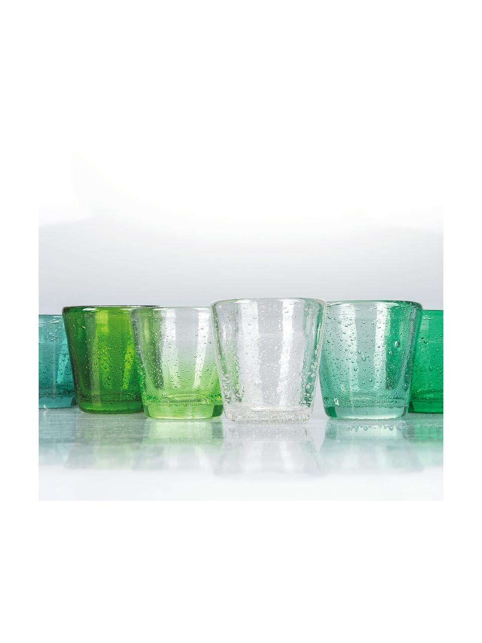 Komplet kieliszków do wódki Cancun, 6 elem., Szkło, Odcienie zielonego, Ø 6 x W 6 cm, 70 ml