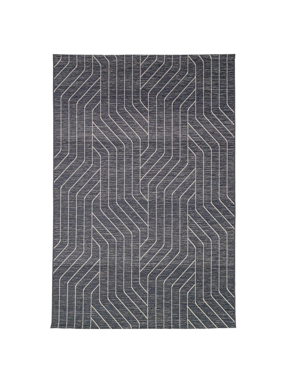 In- & Outdoor-Teppich Rhythm mit Samt-Effekt, 100% Polypropylen, Dunkelblau, B 115 x L 170 (Größe S)