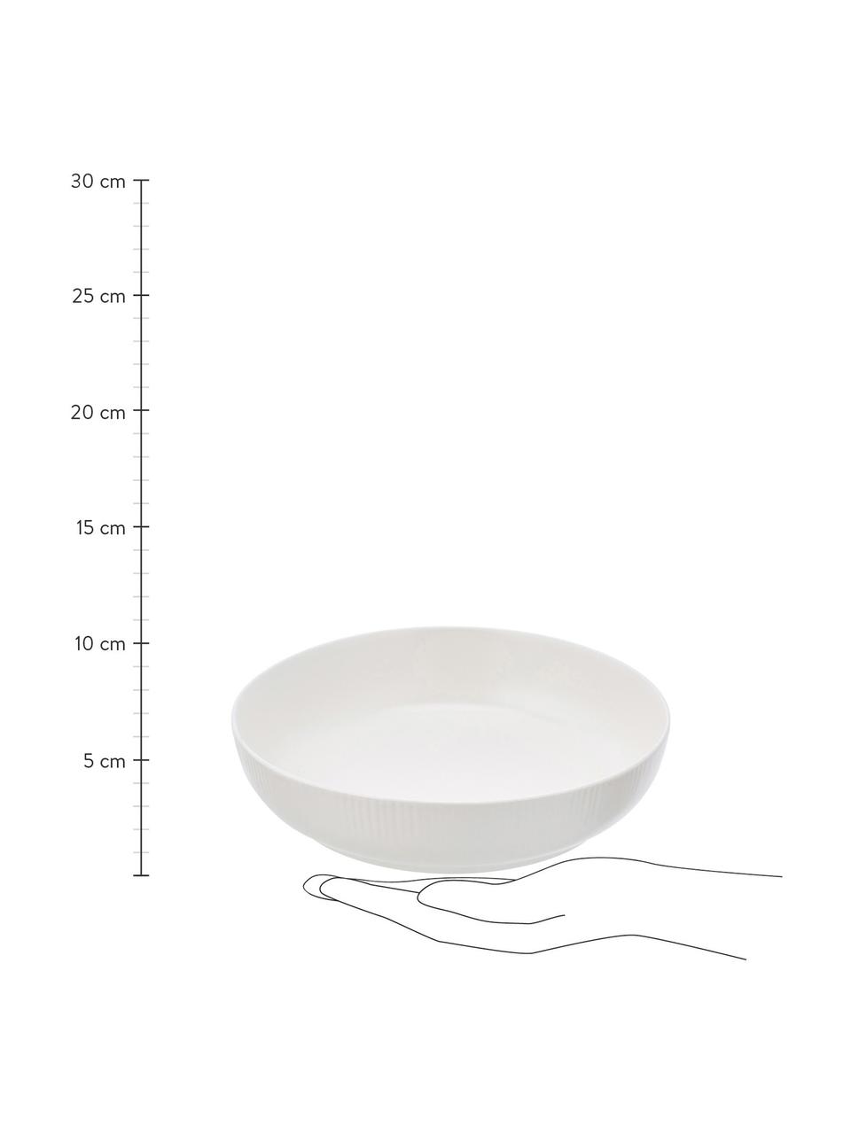 Ręcznie wykonana miska Sandvig, 4 szt., Porcelana farbowana, Złamana biel, Ø 19 x W 4 cm