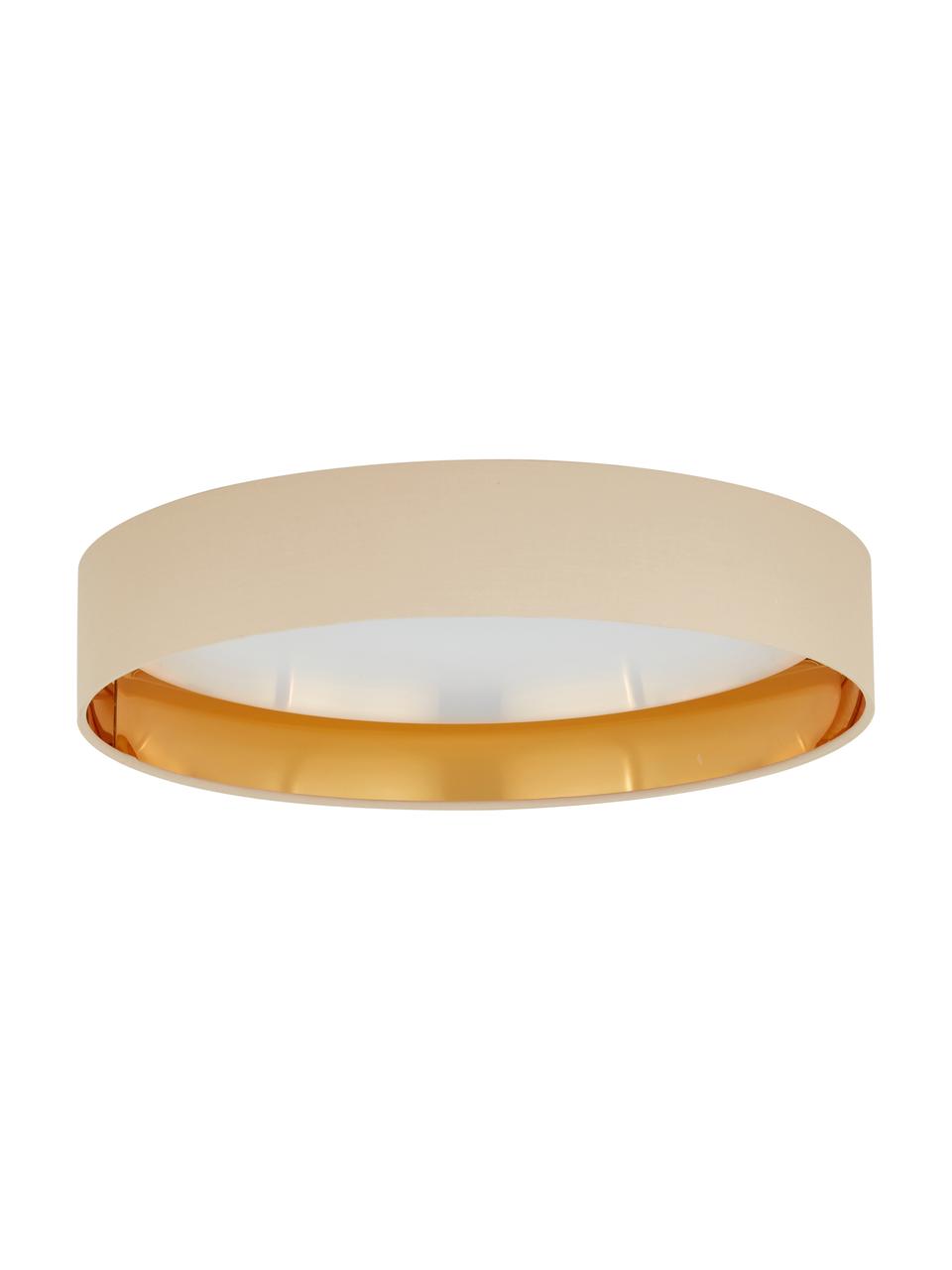 LED plafondlamp Mallory, Frame: gelakt metaal, Diffuser: kunststof, Beige, Ø 41 x H 10 cm
