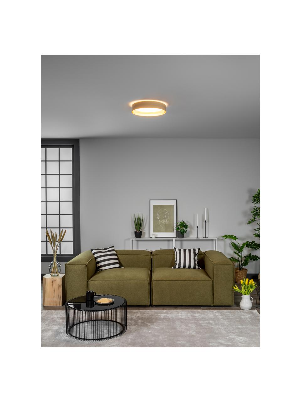 LED-Deckenleuchte Mallory in Taupe, Diffusorscheibe: Kunststoff, Taupe, Ø 41 x H 10 cm