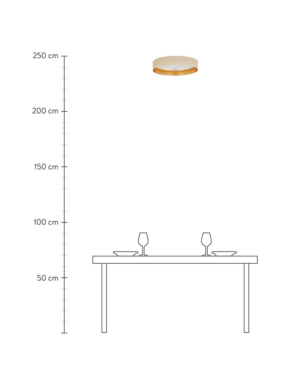 Plafoniera a LED Mallory, Cornice: metallo, Beige, Ø 41 x Alt. 10 cm