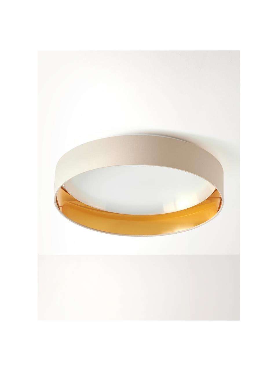 LED-Deckenleuchte Mallory, Rahmen: Metall, lackiert, Diffusorscheibe: Kunststoff, Beige, Goldfarben, Ø 41 x H 10 cm