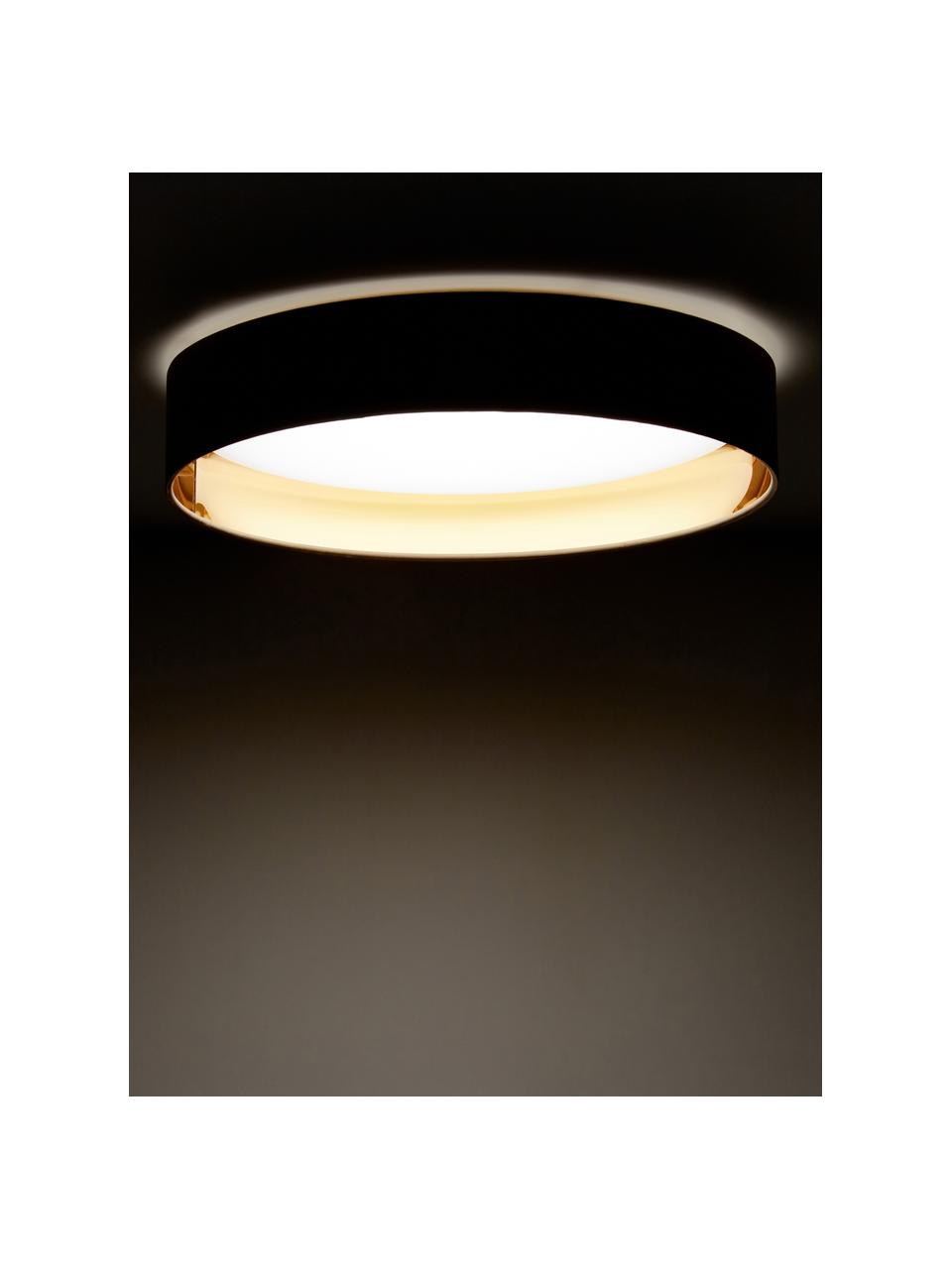 Lampa sufitowa LED Mallory, Stelaż: lite drewno dębowe, lite , Nogi: lite drewno dębowe, Beżowy, odcienie złotego, Ø 41 x W 10 cm