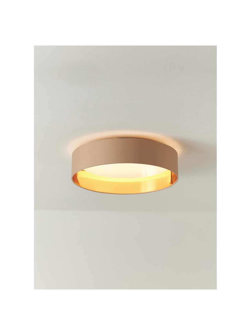 LED plafondlamp Mallory, Diffuser: kunststof, Beige, Ø 41 x H 10 cm