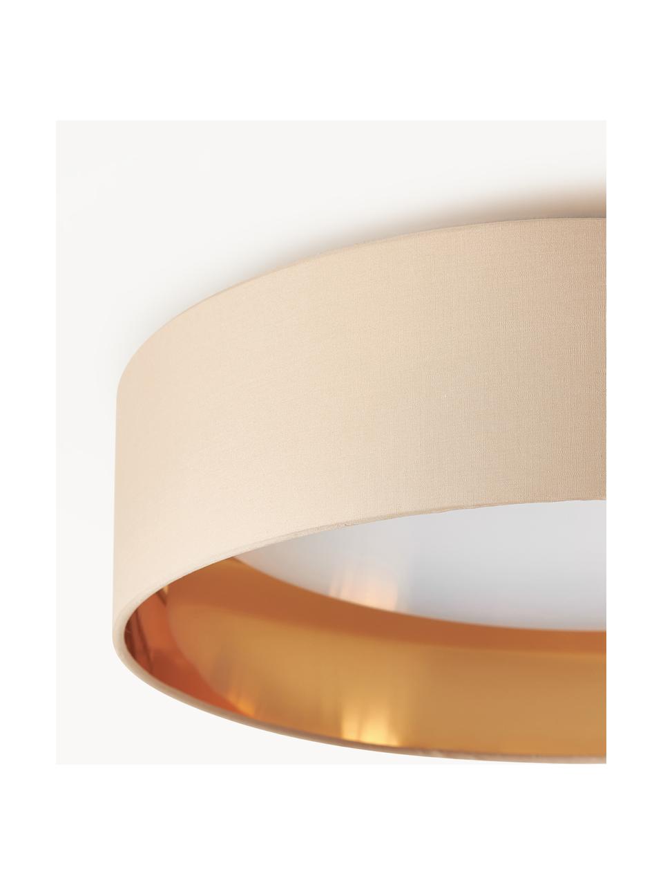 Plafón LED Mallory, Beige, dorado, Ø 41 x Al 10 cm