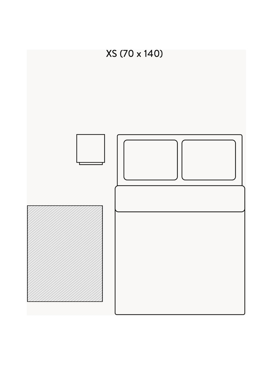 Gestreept katoenen vloerkleed Blocker in taupe/wit, handgeweven, 100% katoen, Beige, B 70 x L 140 cm (maat XS)