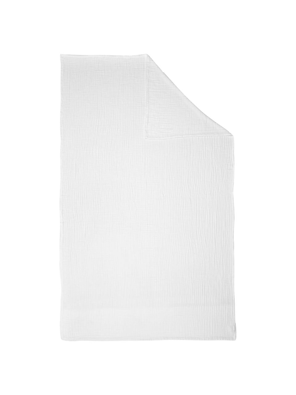 Couvre-lit mousseline de coton bio blanc Candela, Coton bio 100 %, certifié GOTS, Blanc, larg. 150 x long. 250 cm (pour lits jusqu'à 100 x 200 cm)