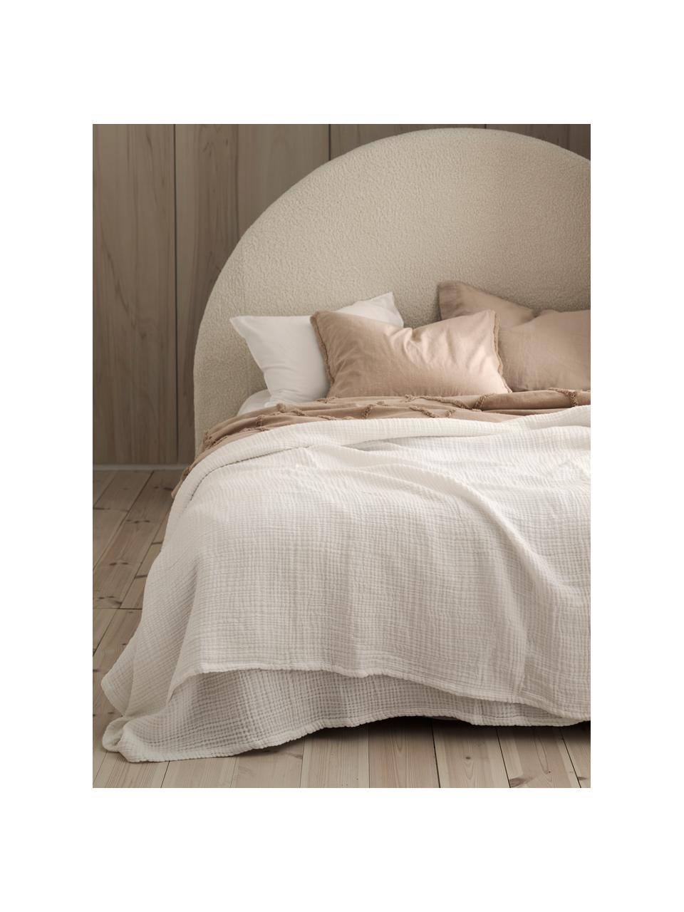 Bedsprei Candela van witte biokatoenen mousseline, 100% biokatoen, GOTS gecertificeerd, Wit, B 150 x L 250 cm (voor bedden tot 100 x 200)