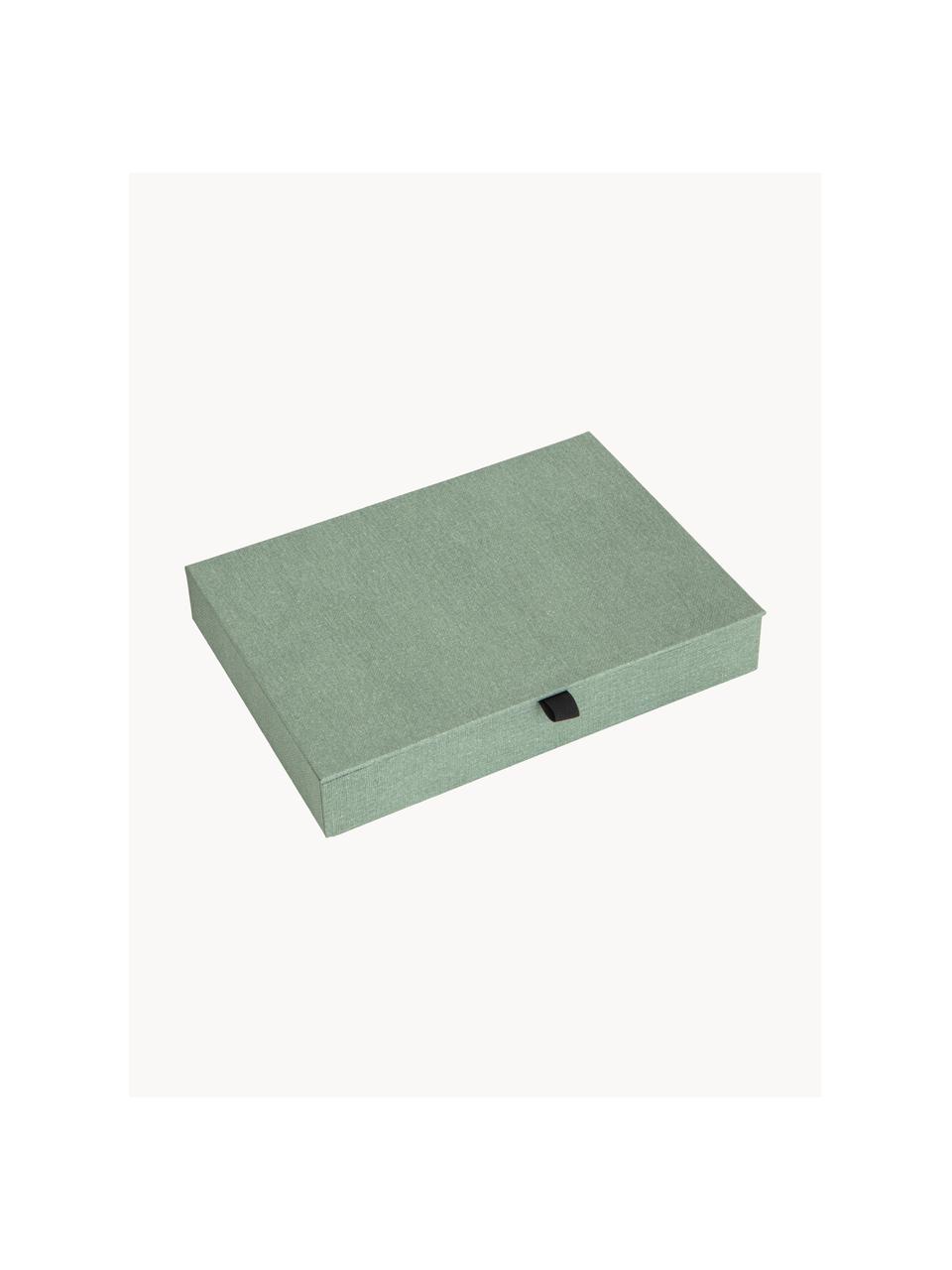 Joyero Precious, Cartón resistente, Verde salvia, An 27 x F 19 cm
