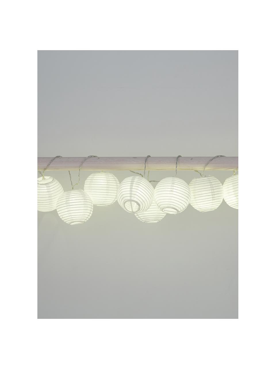 LED lichtslinger Festival, 300 cm, 10 lampions, Lampions: papier, Wit, L 300 cm