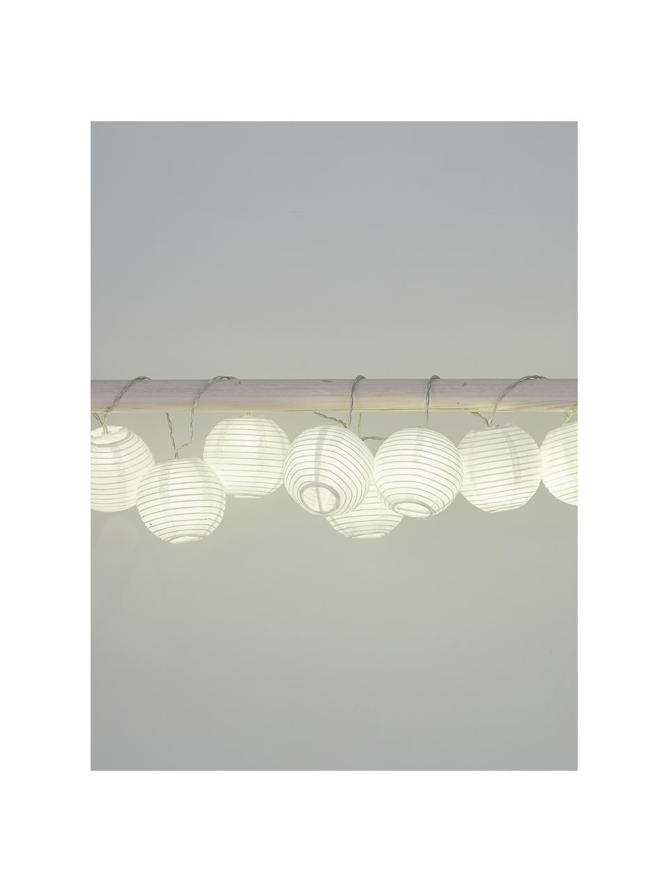 Guirnalda de luces LED Festival, 300 cm, Linternas: papel, Cable: plástico, Blanco, L 300 cm