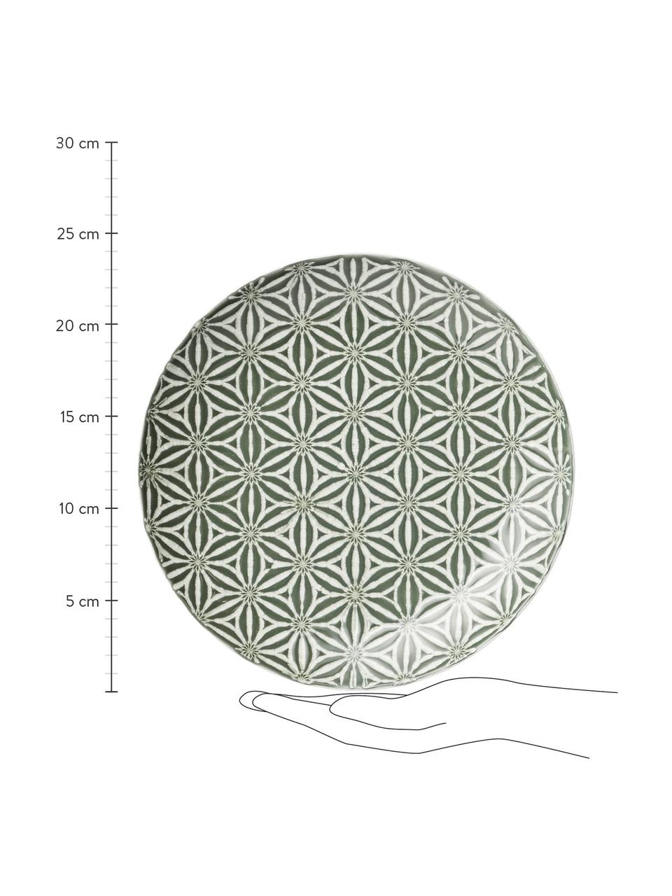 Raňajkový tanier so štruktúrovaným vzorom Abella, 2 ks, Zelená, biela