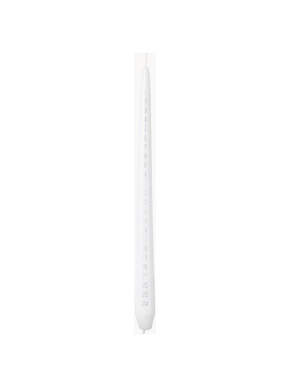 Bougie de l'Avent Taper, Paraffine, Blanc, argenté, Ø 3 x haut. 33 cm