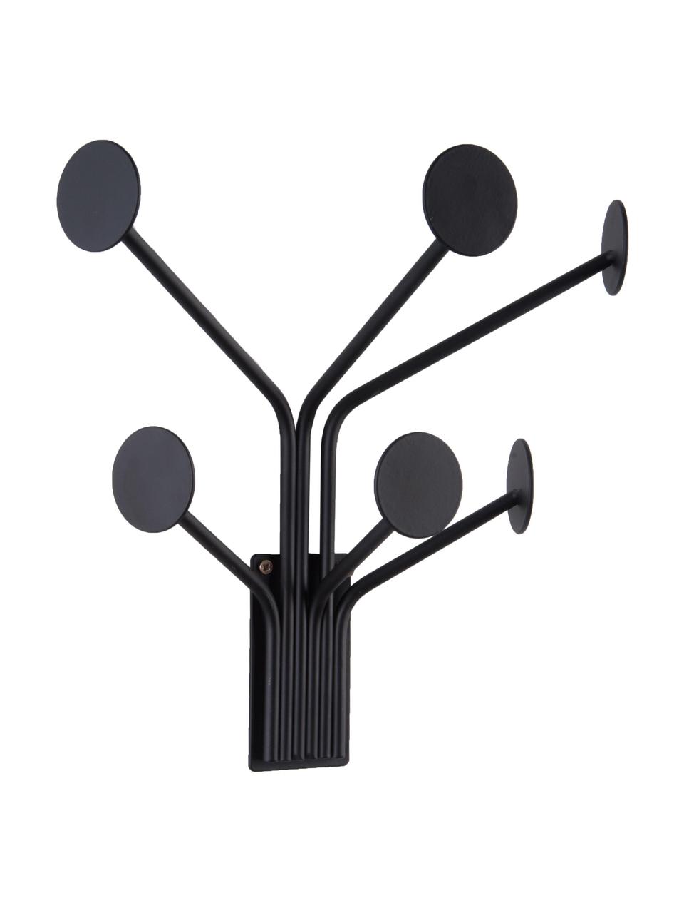 Metalen kapstok Dots, Gepoedercoat staal, Zwart, B 27 x H 27 cm