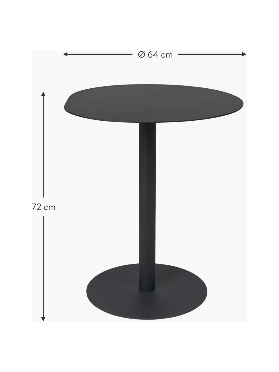 Table de forme organique Pond, Acier de structure, revêtu par poudre et galvanisé, Noir, mat, Ø 64 x haut. 72 cm