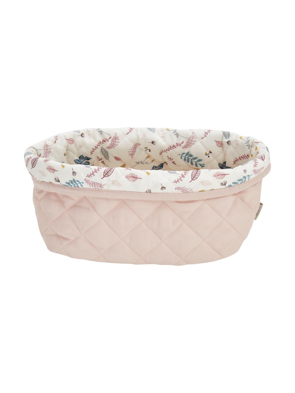 Set 2 cestini in cotone organico Pressed Leaves, Rivestimento: 100% cotone organico, Rosa, bianco crema, multicolore, fantasia, Set in varie misure