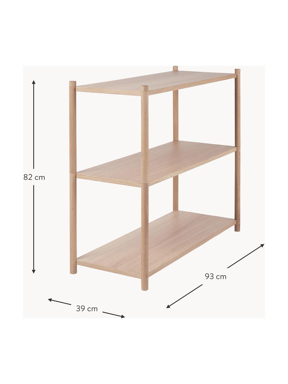 Estantería de madera de roble Sceene, Estantes: madera de roble, Estructura: madera de roble maciza, Madera de roble, An 93 x Al 82 cm