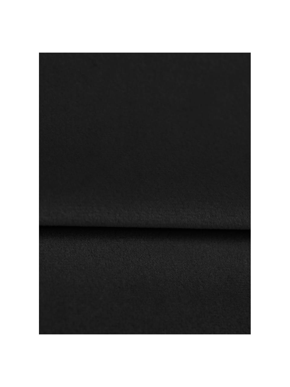 Fluwelen slaapbank Lea (3-zits) met opbergfunctie, Bekleding: polyester fluweel, Poten: gepoedercoat metaal, Fluweel zwart, messingkleurig, B 215 x D 94 cm