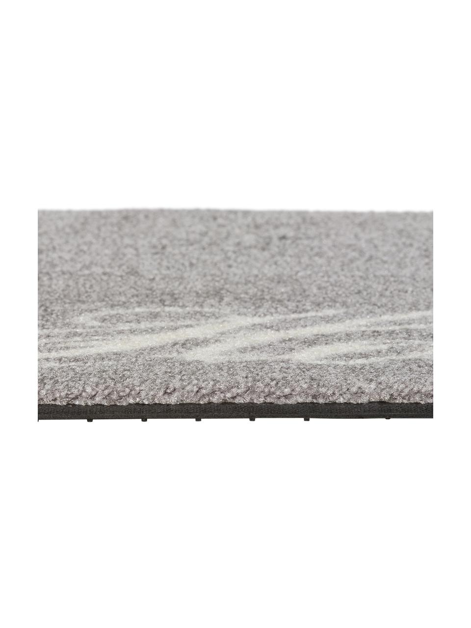 Felpudo Home, Parte superior: 100% poliamida, Reverso: caucho, Gris, blanco, An 50 x L 75 cm