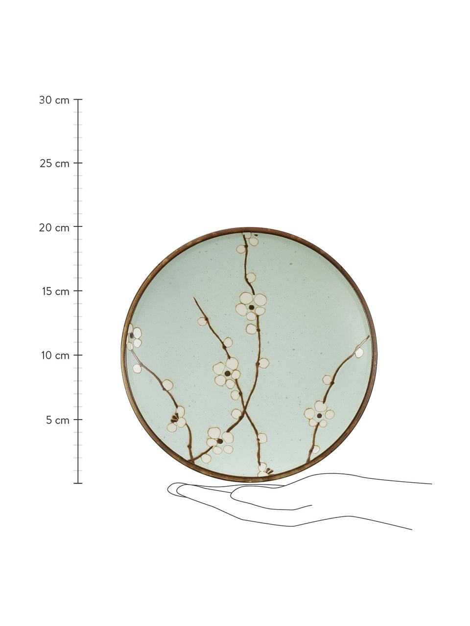 Piattino da dessert fatto a mano Soshun 2 pz, Gres, Verde, marrone, bianco, Ø 20 cm